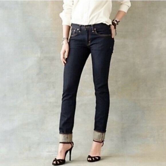 RRL Ralph Lauren Stretch Skinny Fit Woven Selvedge Made In USA Denim Jeans Sz 26